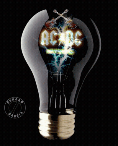 A Light Bulb With The Ac Dc Logo Inside GIF