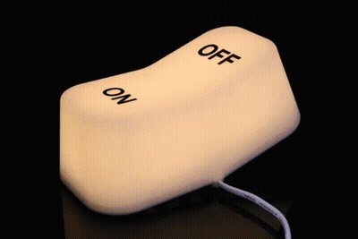 A Lighted Off And On Switch With A Cord Attached GIF