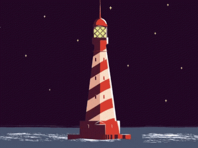 A Lighthouse With The Number 1 On The Top Of It GIF