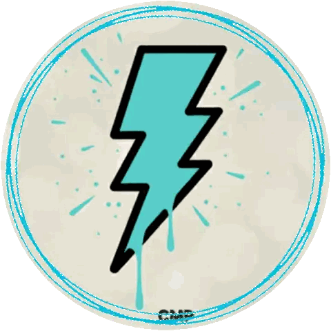 A Lightning Bolt In A Circle With A Watermark That Says Cmd Sticker