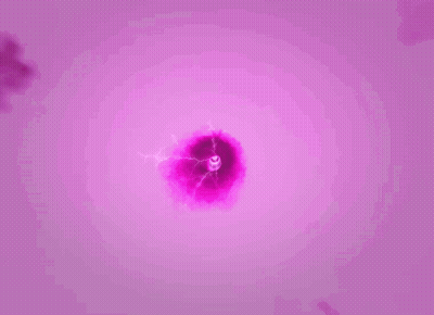 A Lightning Bolt Is Coming Out Of A Pink Hole GIF