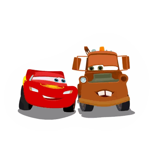 A Lightning Mcqueen And A Tow Truck From Cars Sticker
