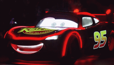 A Lightning Mcqueen Car With The Number 95 On The Side GIF