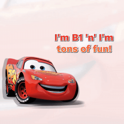 A Lightning Mcqueen From The Movie Cars Is Smiling GIF