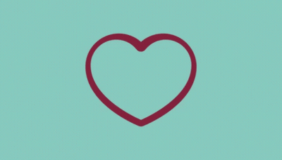 A Line Drawing Of A Bride And Groom With A Heart Behind Them GIF
