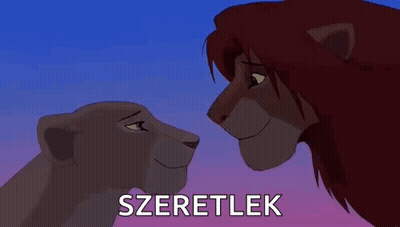 A Lion And A Lioness From The Lion King Are Looking At Each Other And Smiling . GIF