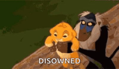 A Lion And A Monkey From The Lion King Are Standing Next To Each Other . GIF
