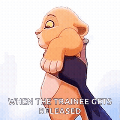 A Lion Cub From The Lion King Is Holding Onto A Person 'S Arm . GIF