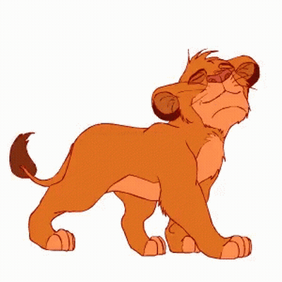 A Lion Cub From The Lion King Is Looking Up At The Sky GIF