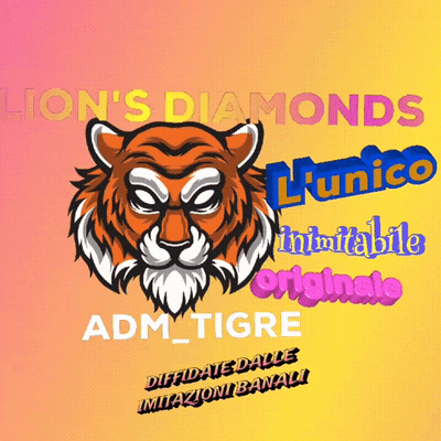 A Lion 'S Diamonds Adm Tigre Logo On A Yellow Background GIF