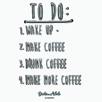 A List Of Things To Do Including Drinking Coffee GIF
