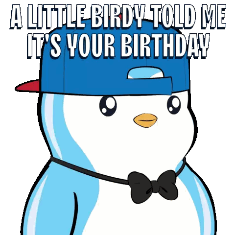 A Little Birdy Told Me It 'S Your Birthday Penguin Sticker