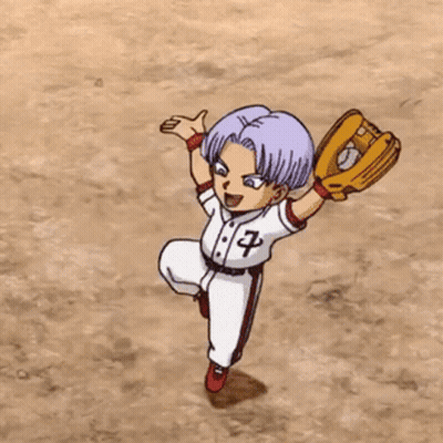 A Little Boy In A Baseball Uniform With A Chinese Symbol On His Shirt GIF