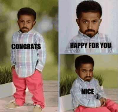 A Little Boy In A Plaid Shirt Says Congrats GIF