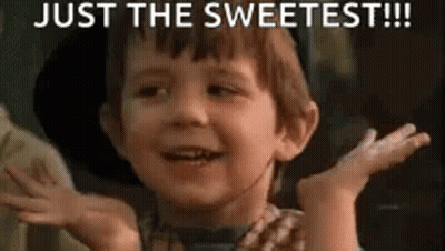 A Little Boy Is Making A Funny Face And Saying `` Just The Sweetest !!! '' . GIF
