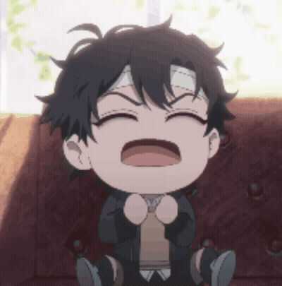 A Little Boy With A Bandage On His Head Is Sitting On A Couch . GIF