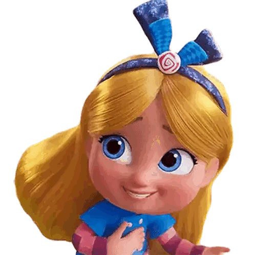 A Little Cartoon Girl With Blonde Hair And Blue Eyes Sticker