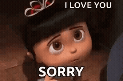 A Little Girl From Despicable Me Is Saying Sorry To Someone . GIF