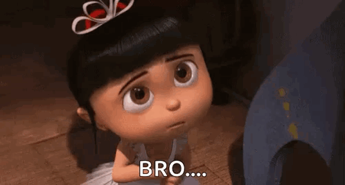A Little Girl From Despicable Me Is Sitting On The Floor With Her Eyes Closed And A Bow In Her Hair . GIF