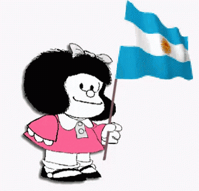 A Little Girl In A Pink Dress Is Holding A Flag GIF