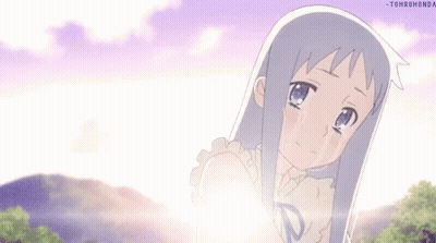 A Little Girl Is Crying With Tears Coming Out Of Her Eyes While Standing In Front Of A Mountain . GIF