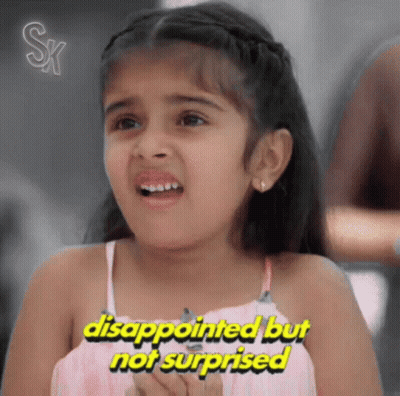 A Little Girl Is Disappointed But Not Surprised In A Pink Dress GIF