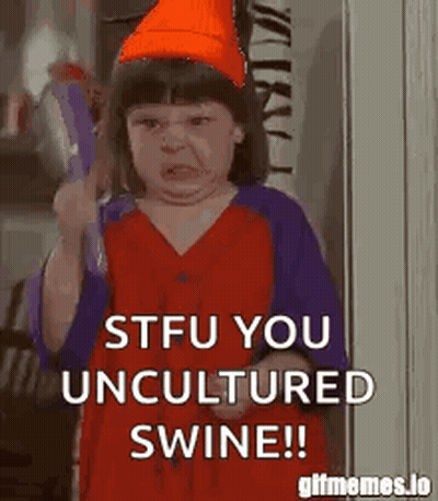 A Little Girl Is Holding A Tambourine And Making A Funny Face While Holding A Bottle Of Water . GIF