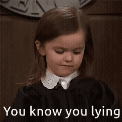 A Little Girl Is Making An Angry Face And Says `` You Know You Lying '' . GIF