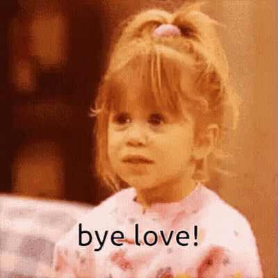 A Little Girl Is Saying Bye Love In A Ponytail . GIF