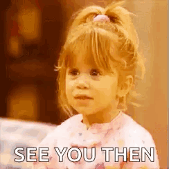 A Little Girl Is Saying `` See You Then '' . GIF