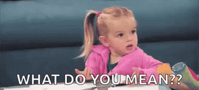 A Little Girl Is Sitting At A Table And Asking What Do You Mean ? GIF