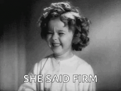 A Little Girl Is Smiling And Saying `` She Said Firm '' . GIF