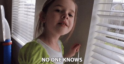A Little Girl Looking Out A Window With The Words No One Knows Written On The Bottom GIF