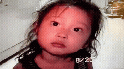 A Little Girl 'S Face Is Shown With The Date 8/20 On The Bottom GIF