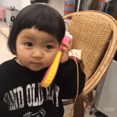 A Little Girl Wearing A Black Shirt That Says No Old Y GIF