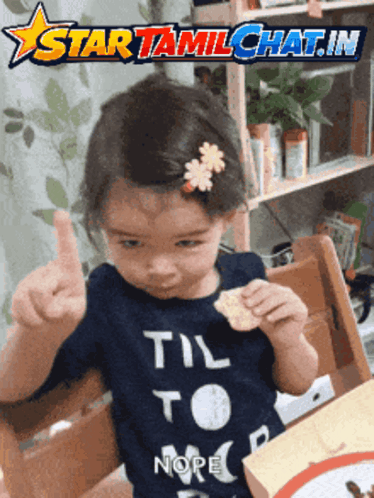 A Little Girl Wearing A Shirt That Says Til To Nope Is Giving A Thumbs Up GIF