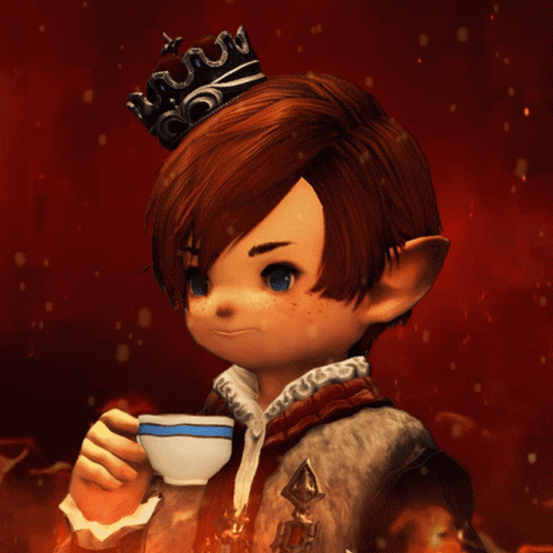 A Little Girl With A Crown On Her Head Is Drinking From A Cup GIF