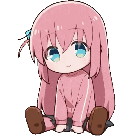 A Little Girl With Long Pink Hair And Blue Eyes Is Sitting Down Sticker