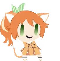 A Little Girl With Orange Hair And Green Eyes Sticker