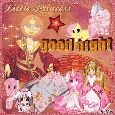 A Little Princess Good Night Card With Ponies GIF
