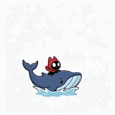 A Little Red Riding Hood Is Riding On The Back Of A Whale In The Ocean . GIF