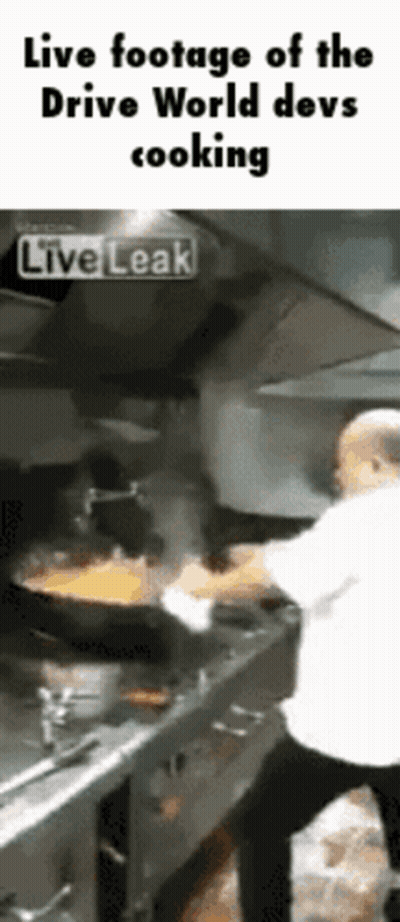A Live Footage Of The Drive World Devs Cooking Is Being Displayed GIF