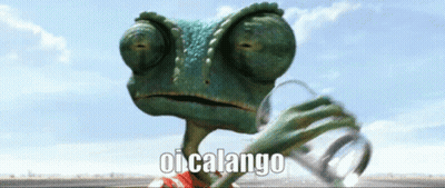 A Lizard Is Holding A Glass With The Word Oicalango Written On The Bottom GIF