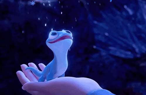 A Lizard Is Sitting On A Person 'S Hand . GIF