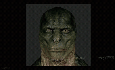 A Lizard Model Is Being Mapped Onto A Man 'S Face GIF