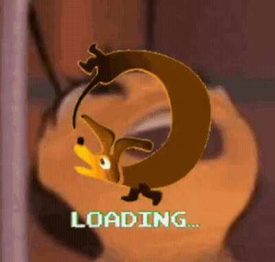 A Loading Screen With A Cartoon Dachshund GIF