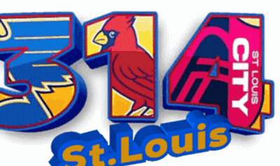 A Logo For 314 St. Louis City With A Cardinal GIF