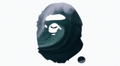 A Logo For A Brand Called A Bathing Ape With A Wave Behind It GIF