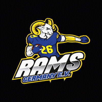 A Logo For A Football Team With A Ram Wearing A Number 9 Jersey GIF