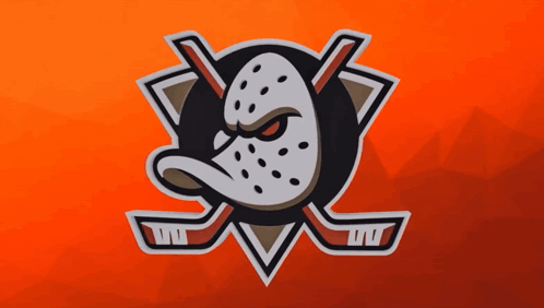A Logo For A Hockey Team With A Duck On It GIF